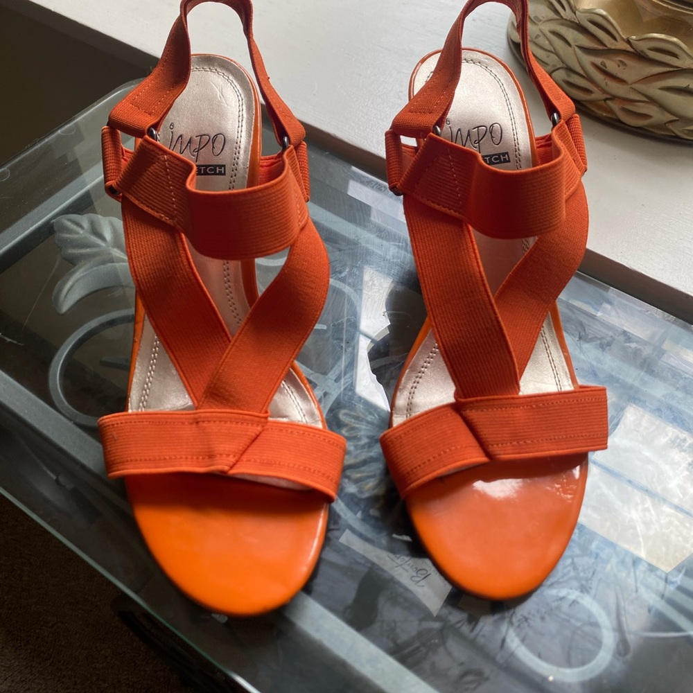 New beautiful orange Impo stretch sandals